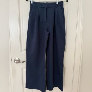 Abercrombie & Fitch Navy Wide-Leg Trousers